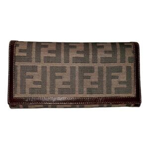 FENDI Bi-fold Zucca Continental Wallet in Tobacco.